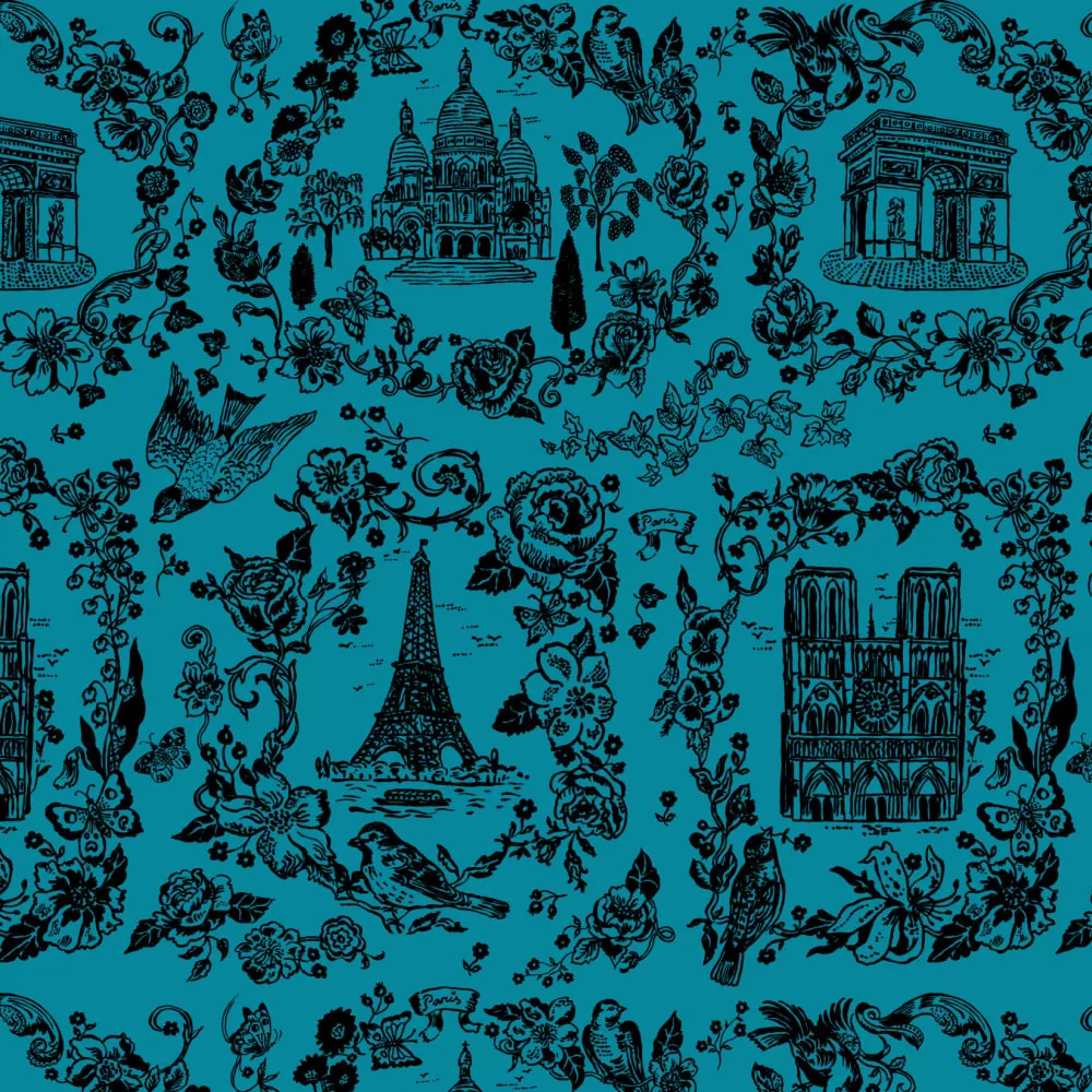 A Spring in Paris, Sightseeing Tonal in Azul, Fabric Half-Yards