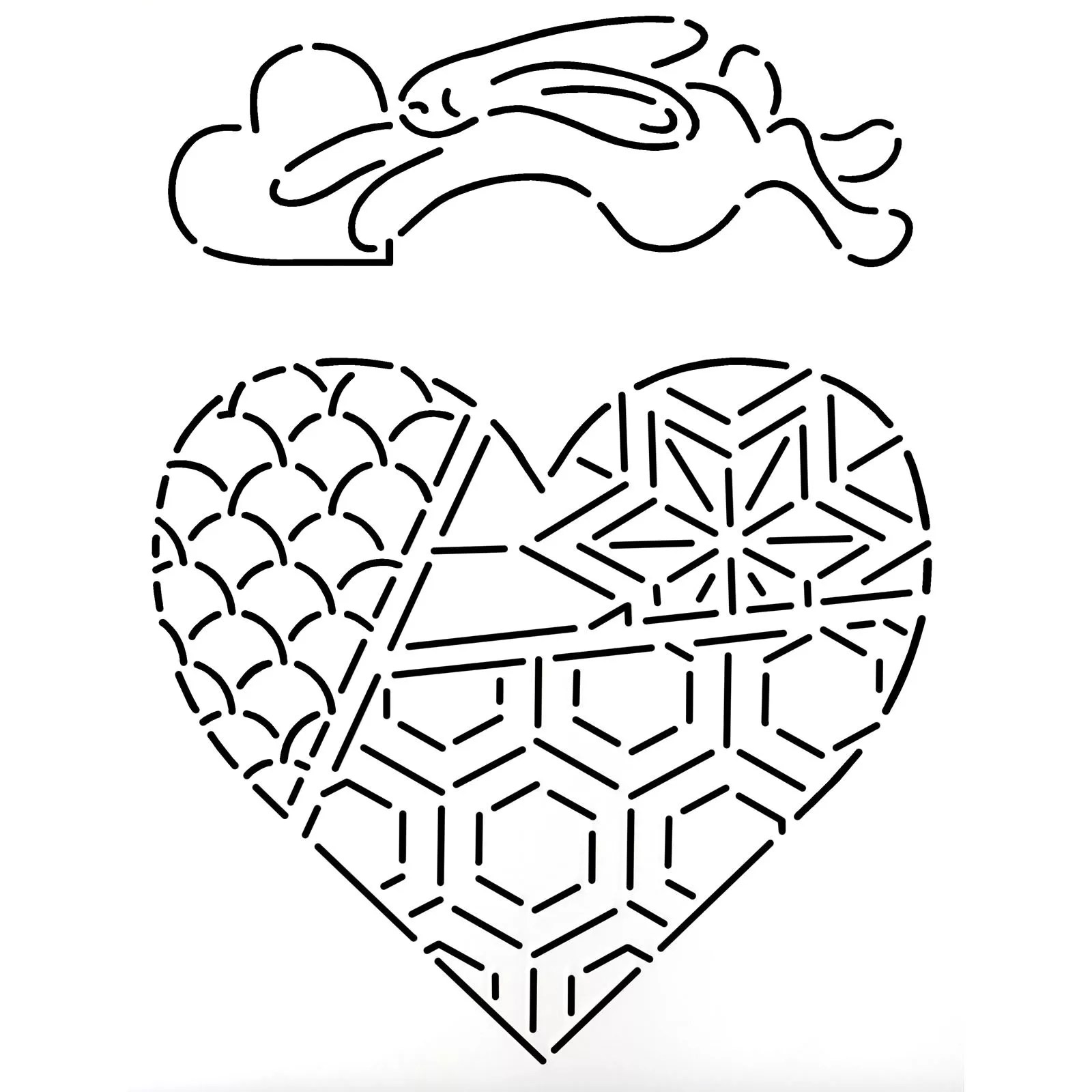 stencil-sashiko-valentinequilting-creations Stencil - Sashiko ValentineQuilting Creations