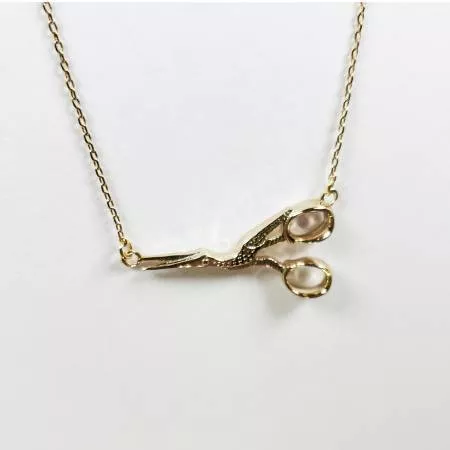 Stork Scissor Necklace GOLD