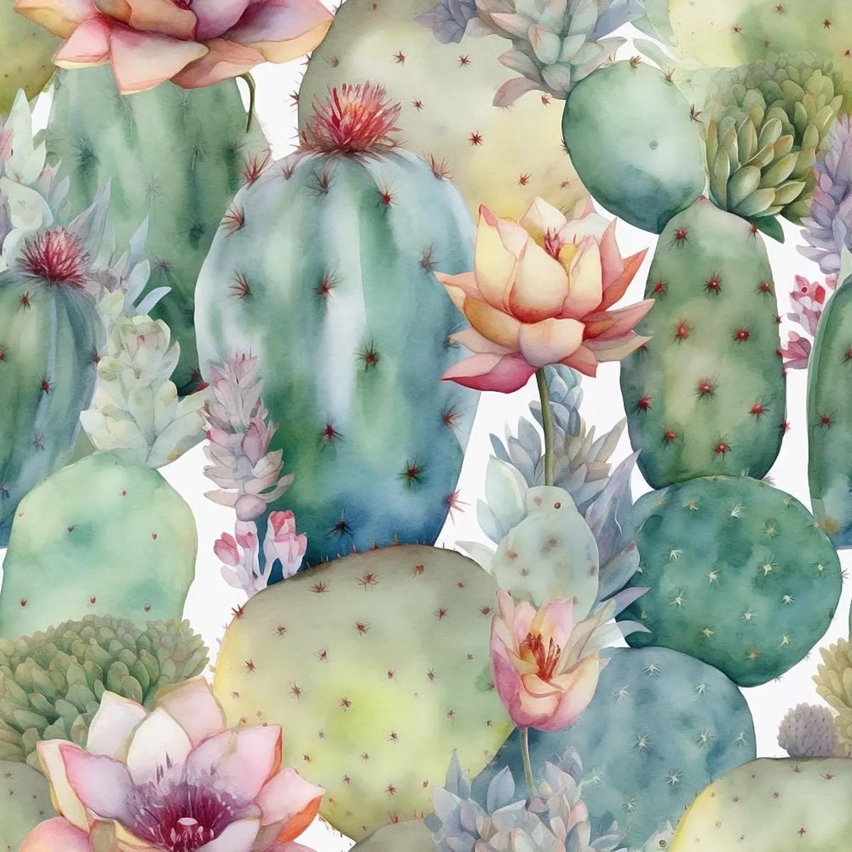 succulents-cacti-pattern-1-fabric Succulents & Cacti Pattern #1 Fabric