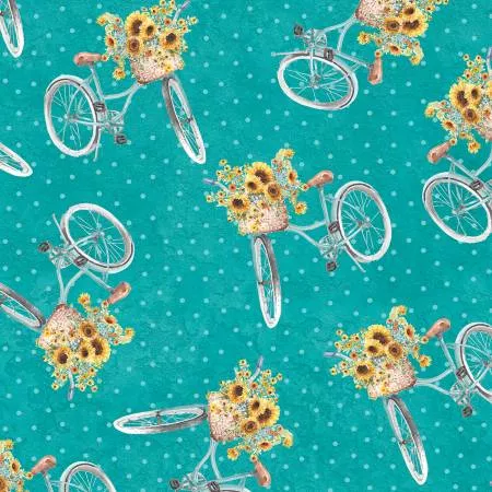 sunflower-sweet-teal-bicycles Sunflower Sweet Teal Bicycles