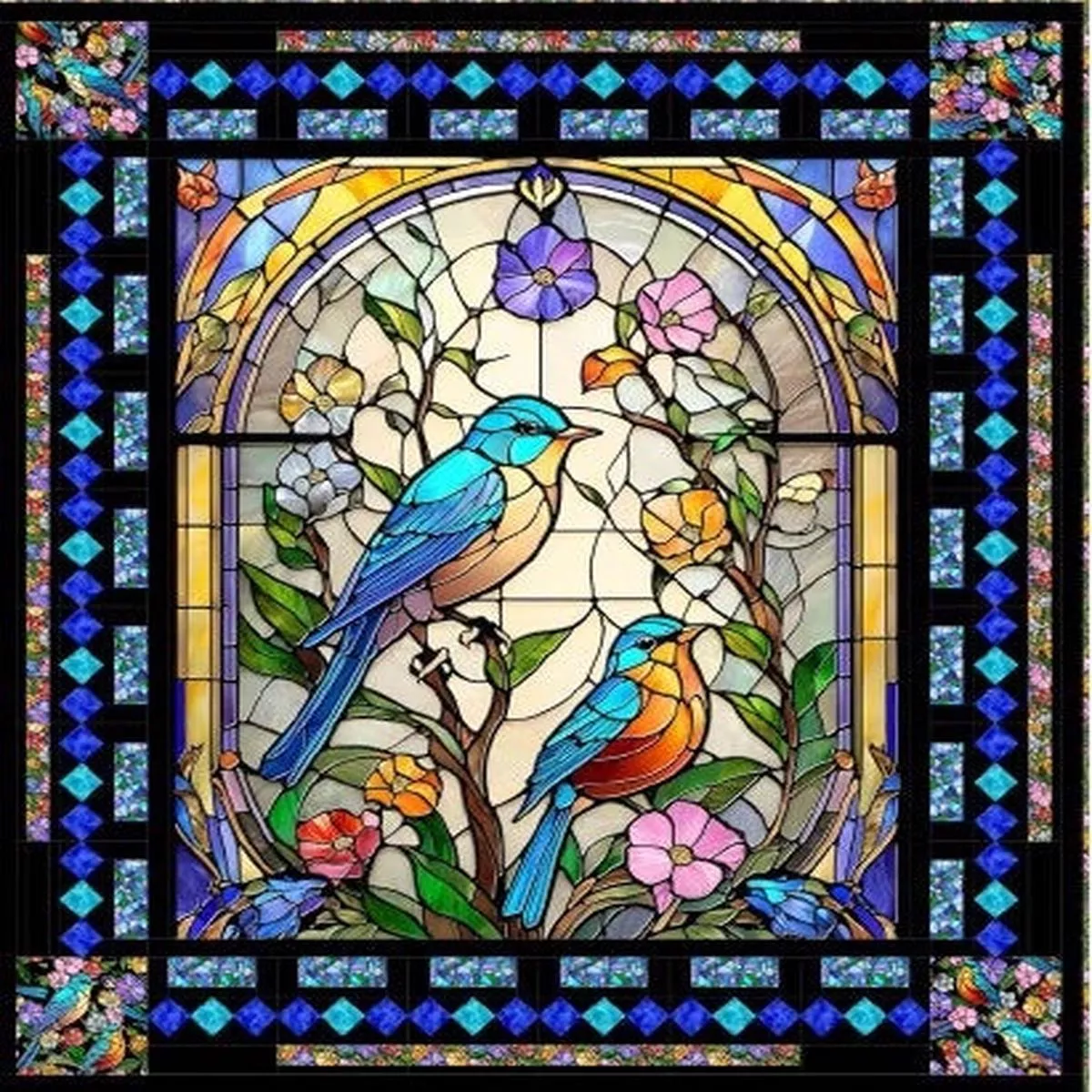 sunlit-birds-natures-window-quilt-kit Sunlit Birds- Natures Window Quilt Kit