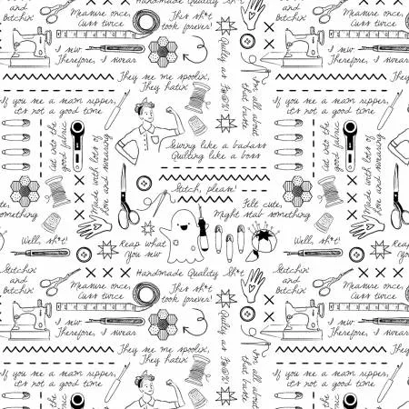 Sweary Stitching ~ ST-DPJ3098~WHITE