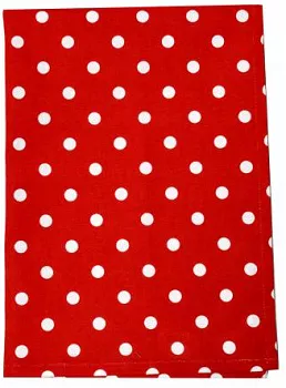 Tea Towel polka dot bright red