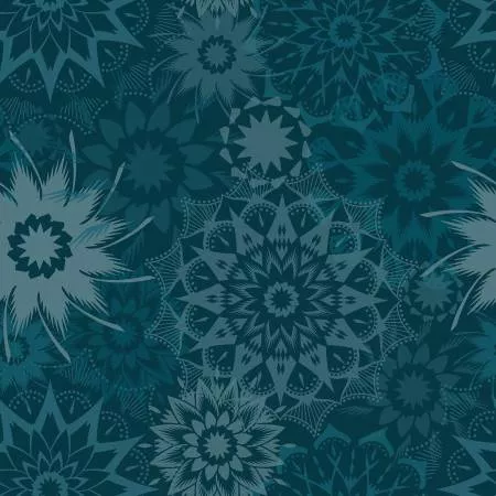 Teal Silhouette Medium Stars