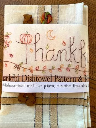Thankful Dish Towel Pattern & Floss Kit Bareroots