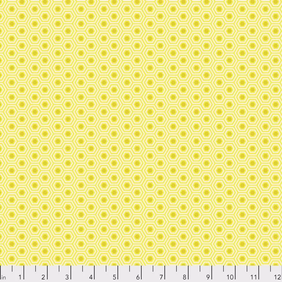 True Colours Hexi 25cm PWTP150 Sunshine - Tula Pink