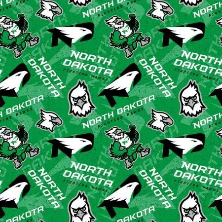 UND Fighting Hawks Cotton Fabric