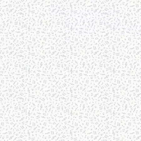 White/Silver Music Notes w/Metallic Christmas