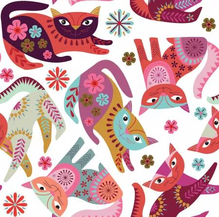 White Stitch Cats Toss