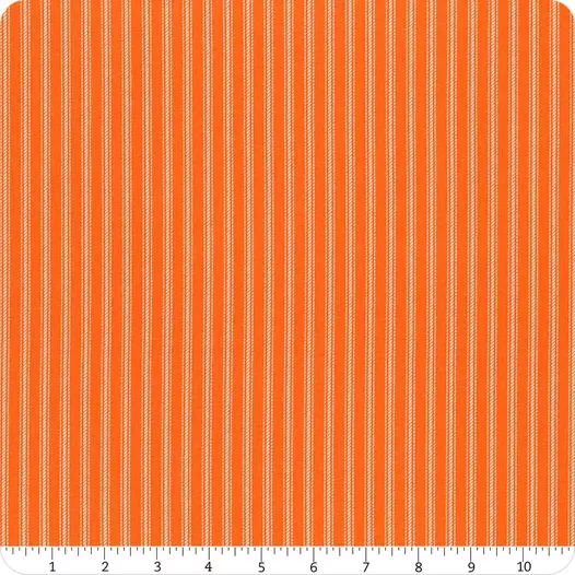 White Ticking Stripes on Orange
