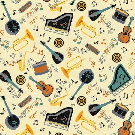 Windham Fabrics_Feeling Jazzy_Ivory/Multi Live Jazz