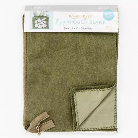 Zipper Pouch Blank Olive Felt Small