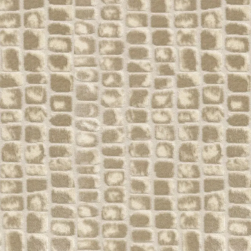 Zuri – Beige Crocodile Velvet Fabric (100% Polyester)